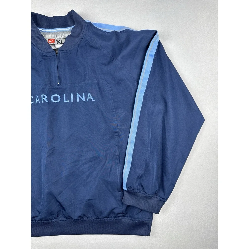 Nike Team North Carolina Tar Heels Pullover Windbreaker Jacket XL Blue Y2K